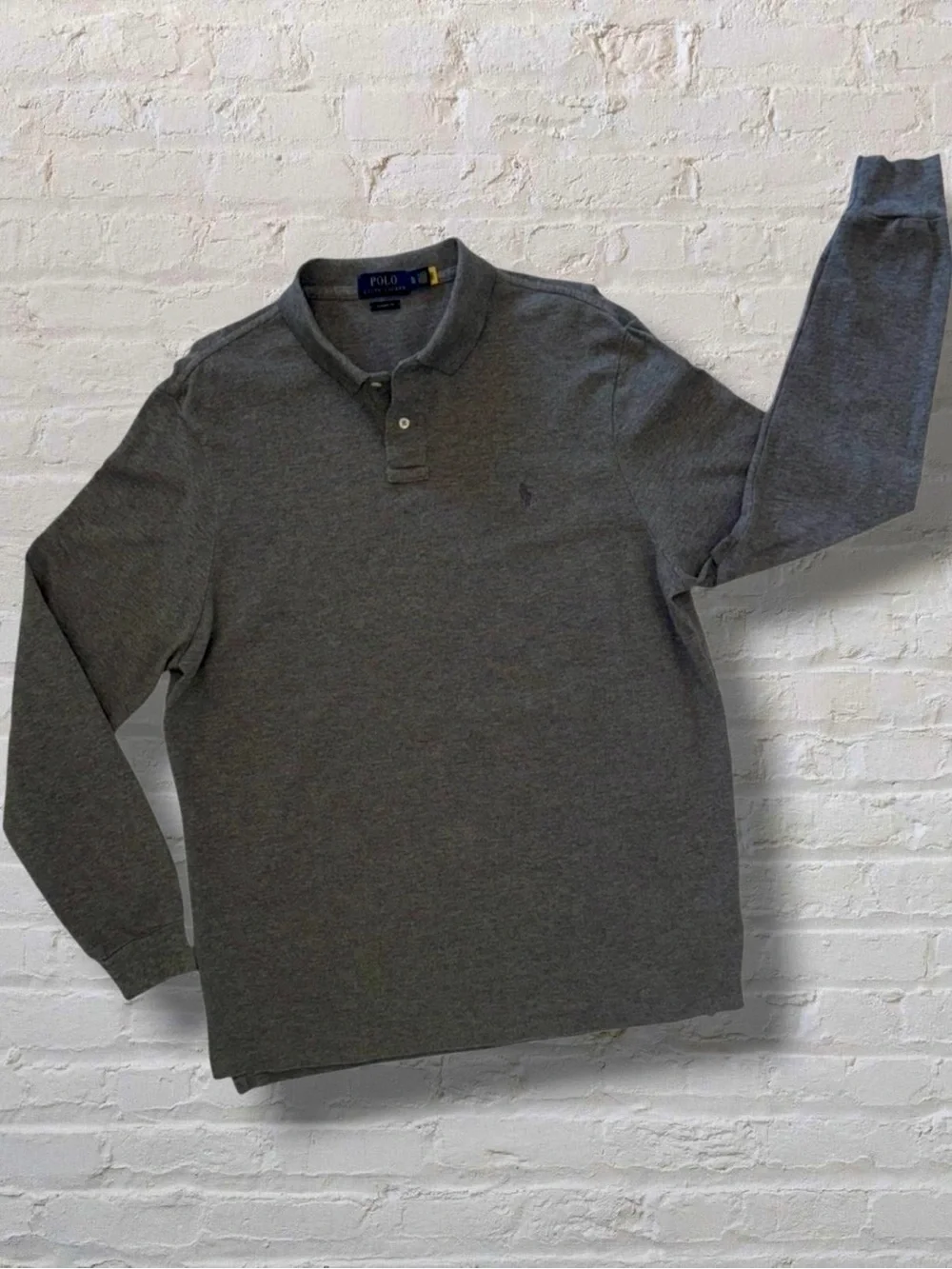 🐎 Polo Ralph Lauren Long Sleeve Polo Shirt Men’s XL Classic Fit Gray